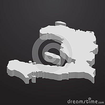 Haiti map in gray on a black background 3d Stock Photo