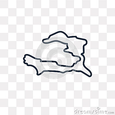 Haiti map vector icon isolated on transparent background, linear Vector Illustration