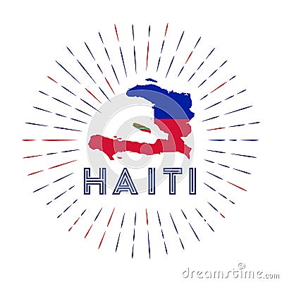 Haiti sunburst badge. Vector Illustration