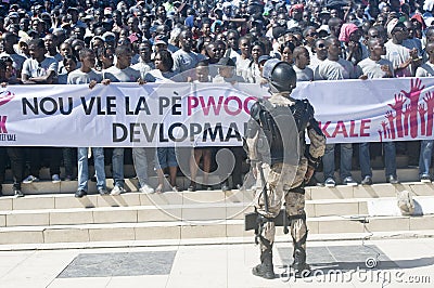 Haitians Demanding Peace Editorial Stock Photo