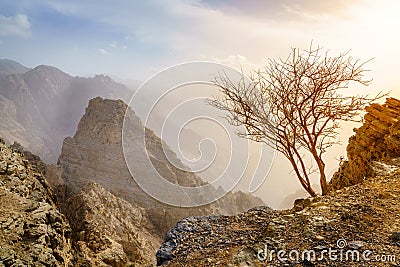 Hajar Mountains of Ras Al Khaimah Stock Photo