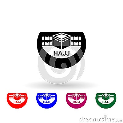 Hajj, kaaba multi color icon. Simple thin line, outline of ramadan icons for ui and ux, website or mobile application Stock Photo