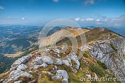 Hajla peak at Rugova mountains in Kosovo Stock Photo