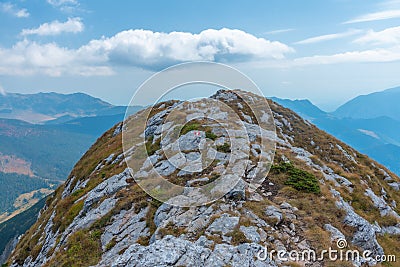 Hajla peak at Rugova mountains in Kosovo Stock Photo