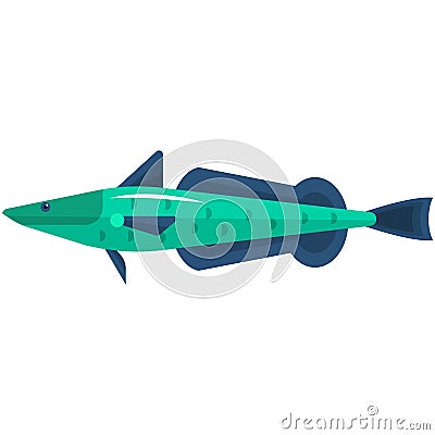 Hake fish icon vector illustration isolated on white Vector Illustration