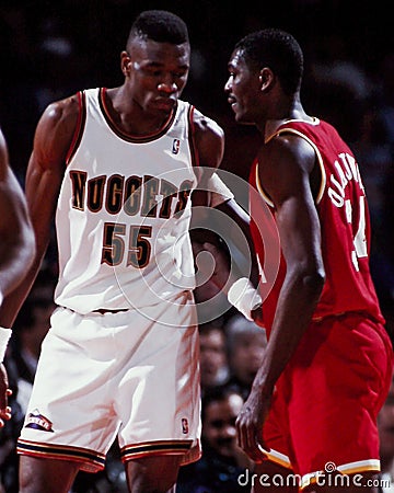 Hakeem Olajuwon and Dikembe Mutumbo Editorial Stock Photo