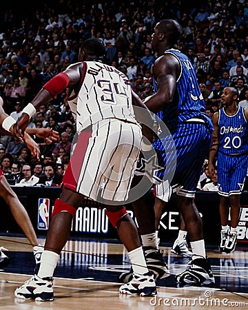 Hakeem and Shaq. Editorial Stock Photo