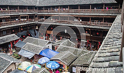 Hakka Tulou traditional Chinese housing in Fujian Province of Ch Editorial Stock Photo