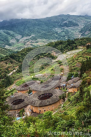 Hakka Tulou traditional Chinese housing in Fujian Province of Ch Editorial Stock Photo