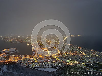 Hakodate mountain night view Stock Photo