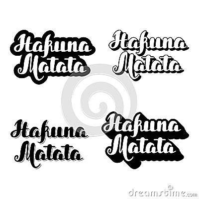 Hakuna matata Hand drawn typography vector Illustration Vector Illustration