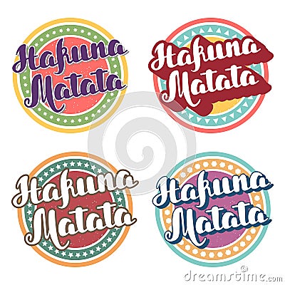 Hakuna matata Hand drawn typography vector Illustration Vector Illustration