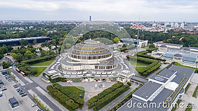 Hala Stulecia, WrocÅ‚aw, UNESCO, Poland, 08.2017, aerial view Editorial Stock Photo