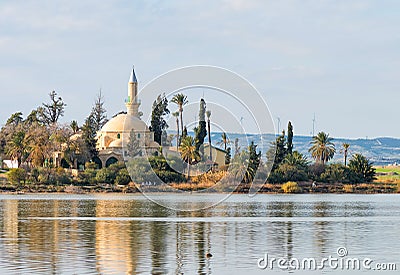 Hala Sultan Tekke Mosque in Larnaca, Cyprus Stock Photo