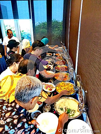 Halal buffet in Singapore Editorial Stock Photo