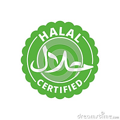 Halal certified food sticker Vector Illustration