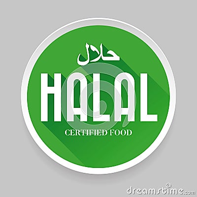 Halal food sign sticker Vector Illustration