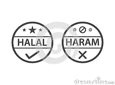 Halal haram icon Vector Illustration