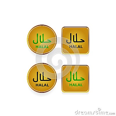 Halal tag label collection for food certified design template Stock Photo