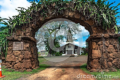 Protestant Church in Haleiwa, Oahu, Hawaii Editorial Stock Photo