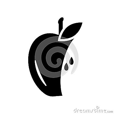 Half Apple icon vector sign and symbol isolated on white background, Half Apple logo concept Vector Illustration