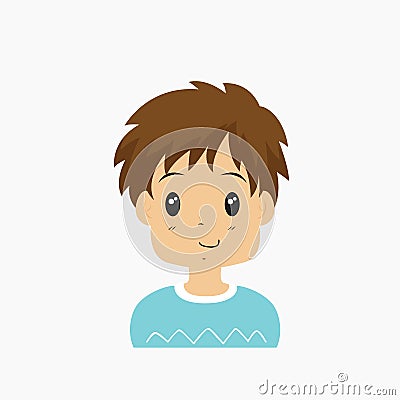 Half Body Little Boy Avatar Vector Vector Illustration