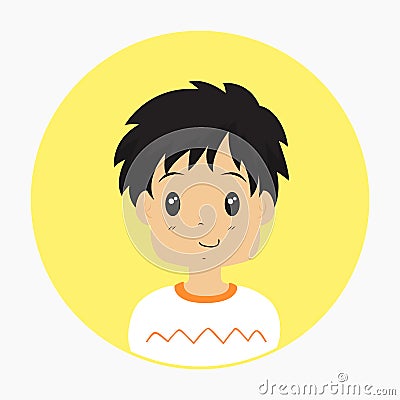 Half Body Little Boy Avatar Vector Vector Illustration