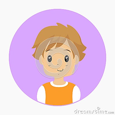 Half Body Little Boy Vector Vector Illustration