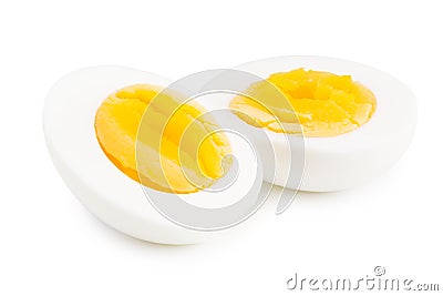 half a boiled egg isolated on a white background Stock Photo