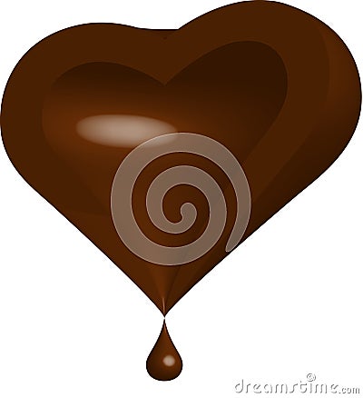 Half of Chocolate Heart Stock Photo