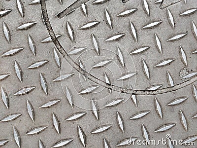 A half circle etched in a metal grid. Stock Photo