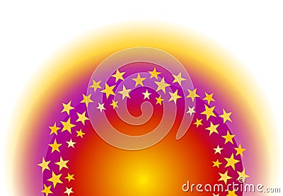 Half Circle Glowing Stars Cartoon Illustration