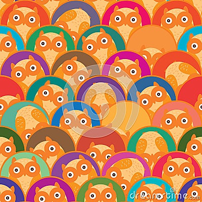 Half circle owl is me seamless pattern Vector Illustration