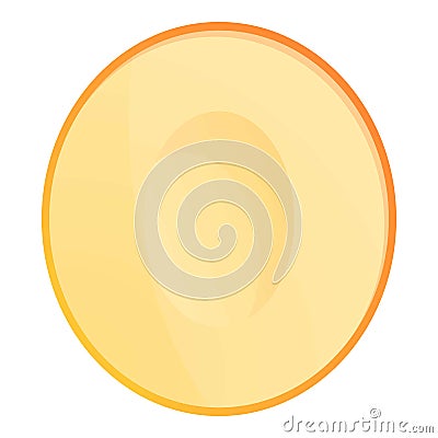 Half clean melon icon, cartoon style Vector Illustration