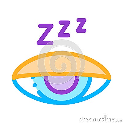 Half Closed Asleep Eye Icon Outline Illustration Vector Illustration