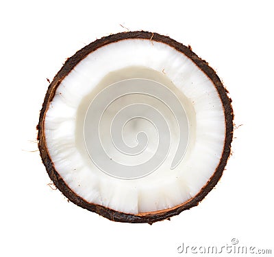 Half coconut top view i Stock Photo