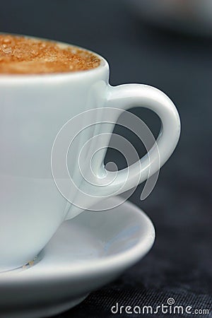 Half a cup of cappuccino? Stock Photo