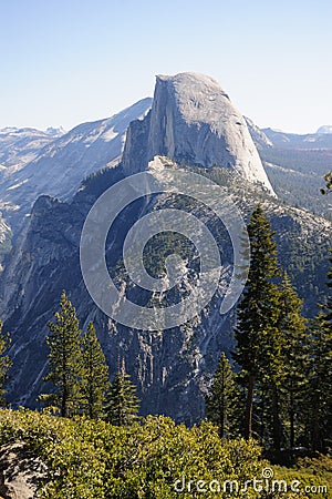 Half Dome as seen from Glacier point Stock Photo