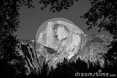 Half Dome Black and White Stock Photo