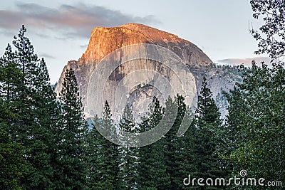 Half Dome at sunset in Yosemite National Park, California, USA. Stock Photo