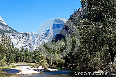 Half Dome from Yosemite Valley Stock Photo