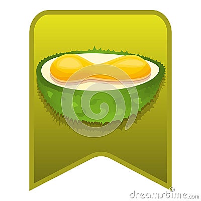 Half durian logo, cartoon style Vector Illustration