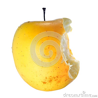 Half eaten apple Stock Photo