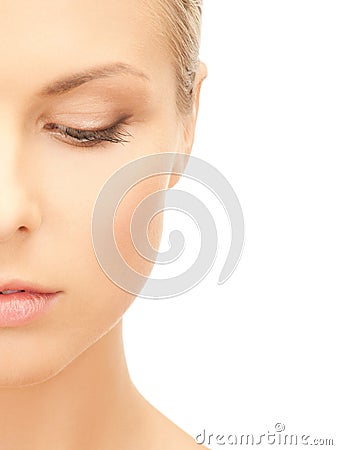 Half face of beautiful woman Stock Photo