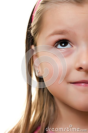 Half face girl portrait Stock Photo