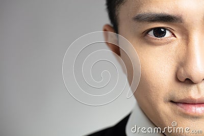 Half face of Handsome young men Stock Photo