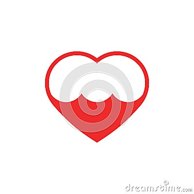 Half filled heart. Vector illustration decorative design Vector Illustration