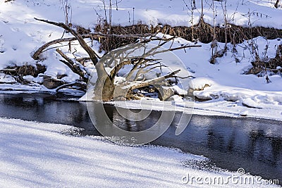 Half frozen Mill Creek Stock Photo