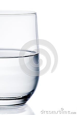 Half glass of pure water with space for text Stock Photo