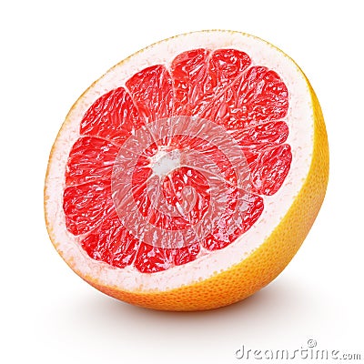 Half grapefruit citrus fruit isolated on white Stock Photo